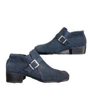 Markon Navy Suede Buckle Shoes